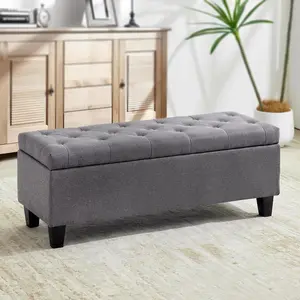 【JOYVELLEHEIM】Storage Ottoman Bench, End of Bed Bench, Bedroom Bench with Storage, Load up to 300 LBS, Tufted Storage Bench for Bedroom, Living Room, Entryway, Leisure Area, Deep Storage window seat shoe labor day indoor