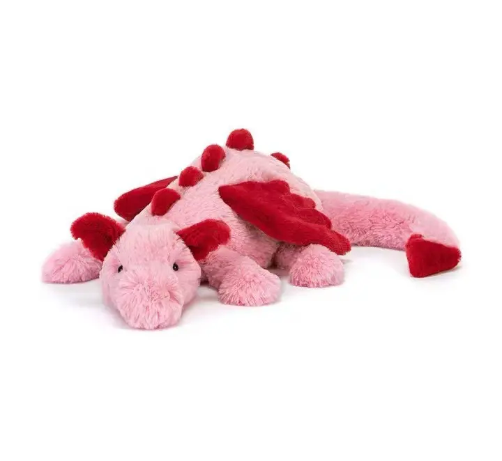 Jellycat Pink Dragon Plush Toy, Soft Mythical Stuffed Dragon, Cute Fantasy Plushie for Kids, Collectors, Bedroom Decor & Birthday Gift, Christmas Gift, Keychains