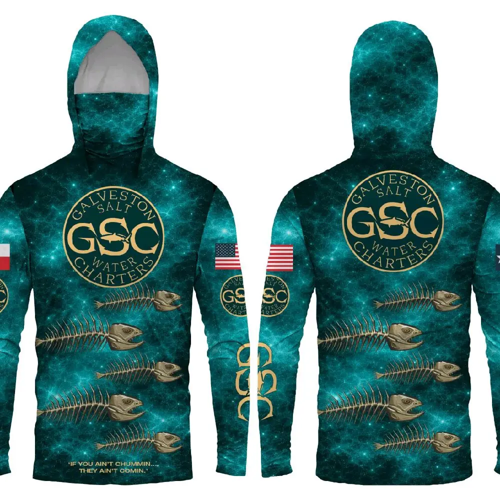 Just Fish It” GSC Hooded Masked Performance Fishing Jersey – Whackin & Stackin Edition