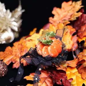Handmade Velvet Pumpkin Hair Clip| Halloween jewelry