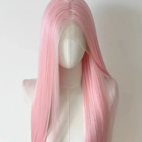 Pink Wig for Women 13x4 Lace Front Wig 26inch Long Straight Synthetic Wigs Soft Natural Heat-resistant Fiber Cosplay Wig Synthetic Straight Hair