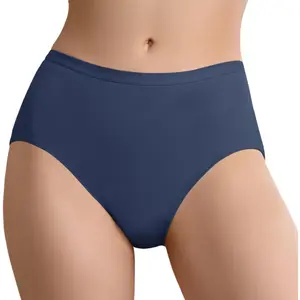 Absorbent Incontinence Underwear for Women Washable Urinary Leak Proof Brief Cotton 56 ML for Maternity Postpartum (Dark Blue L)