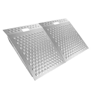 Shed Ramp for Riding Mower Lawn Equipment, 1500lbs Heavy Duty Aluminum Threshold Ramp, Anti-Slip Punch Plate Loading Ramps for ATV, Motorcycles, Garages, Barns