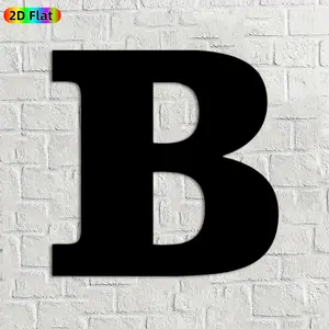 1pc Letter B Metal Wall Art, Minimalist Letter B Statue Mural, Ideal Gift for New Year, Christmas, Letter Decor Enthusiasts, Rust-Resistant Metal Wall Decor Wall Sculptures, Perfect for Bedroom Wall & Garden Fence, Modern Home Decor