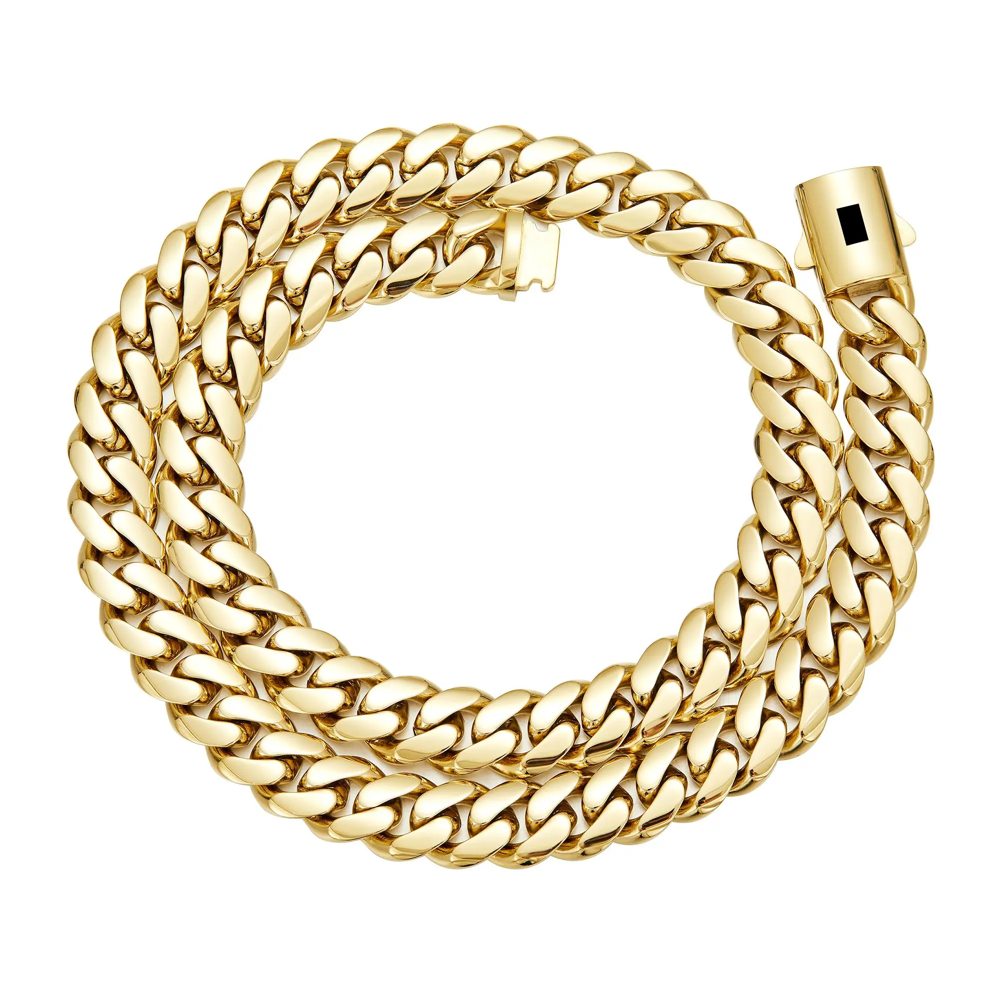 Gold Color Chain Bracelet with Interlocking Links and Secure Clasp for Everyday Wear