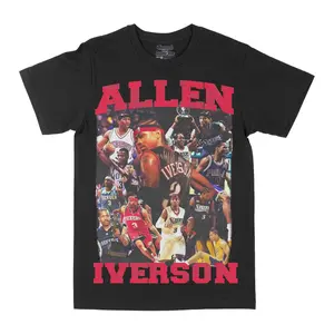 Allen Iverson A.I Graphic Tee, Y2K Rap Streetwear T-Shirt, Unisex Crew Neck, Vintage Hip-Hop Graphic, Sports Style, Casual Cotton Fit