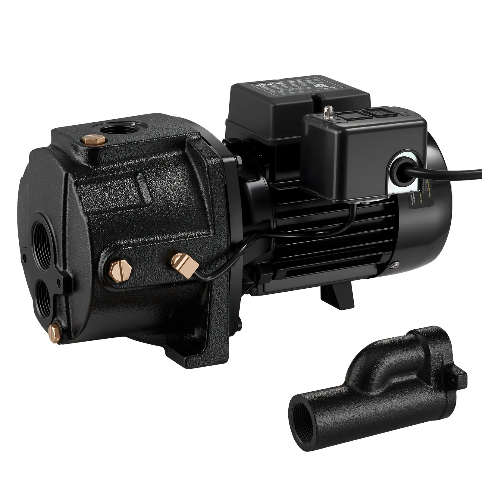 【summerfinds】VEVOR 1 HP Shallow Well Jet Pump, AC 115/230 Volt, 1400 GPH Dual Voltage Cast Iron Well Jet Pump, with 164 ft Max Head Lift, Automatic Pressure Switch, for Garden Irrigation Lawn Sprinkler System