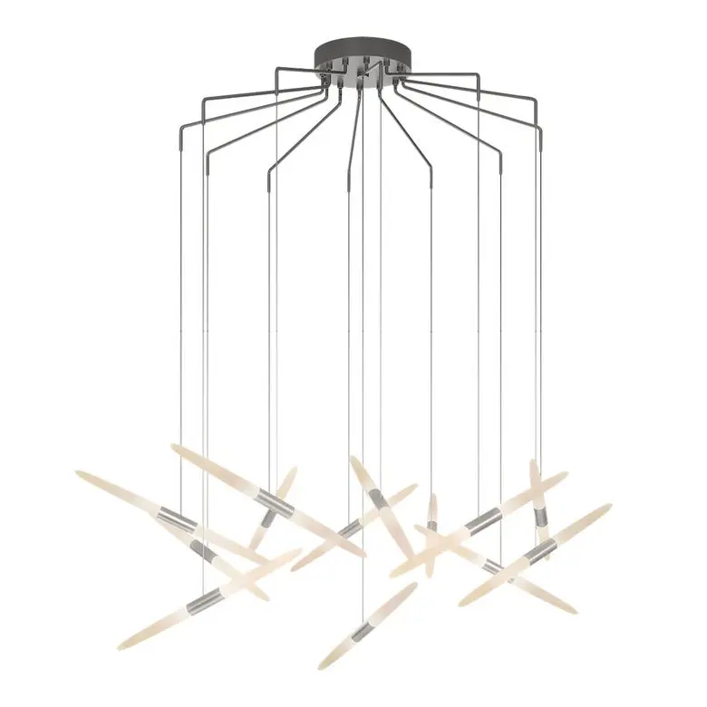 Ballet LED Chandelier - 13-Light Asymmetrical Acrylic Design with Customizable Radial Display