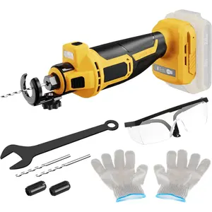 Cordless Drywall Cut-Out Tool for Dewalt 20V Battery, 3 Speed Adjustable Brushless Rotary Saw with Up to 30000 RPM, Drywall Rotary Cutting Tool for Sheetrock,Wood,Plywood(Tool Only)
