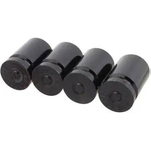 8pcs Tire Valve Cap Stem Cover - Black Bullet Shell Style, High Quality Aluminum Alloy, Dustproof & Waterproof, Universal Fit for Cars, Trucks, Bicycles