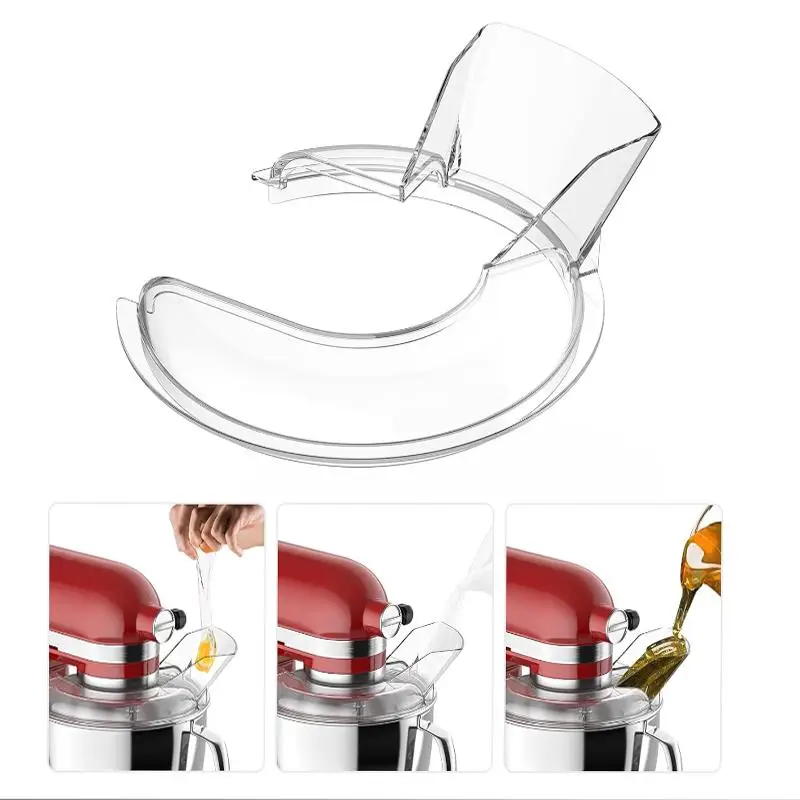 Clear Pouring Shield for Kitchenaid 4.5 & 5 Quart Mixer Bowls, Kitchen Appliance Parts for K45SS KSM75 KSM150PS KSM152PS K4 K5 KP50