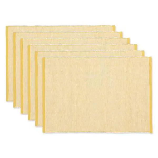 Design Imports Eco-Friendly Chambray Fine Ribbed Placemats - Set of 6