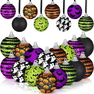 16pcs Halloween Wooden Flat Tree Decorations, Ghost Bat Pumpkin Ornaments, Perfect for Holiday Decoration & Gift Ideas, Party Decoration Supplies