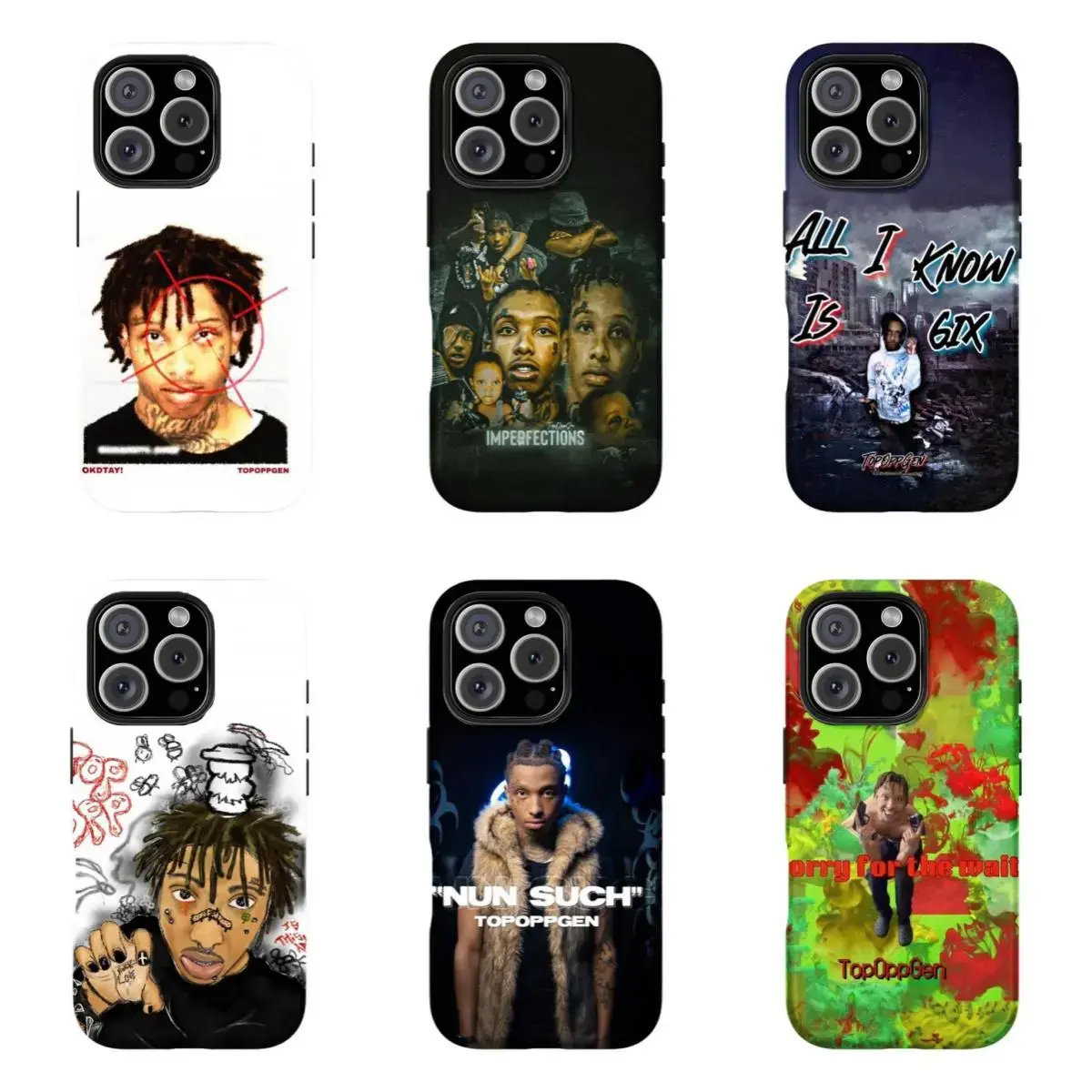 6 Styles Rapper Underground Aesthetic Phone Case Perfect Gift for Rap Lovers Her/Him Compatible for iPhone 11 12 13 14 15 16 17 Pro Max Plus Air Mini Indie Hip Hop Trap Vibe Streetwear Graphic Core Ultimate Polycarbonate Defense Casing