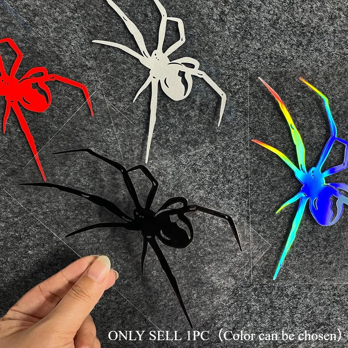1PC Trendy Dark Spider Logo Sticker, Decorative Decal Sticker, Diy Cool Stickers For Carry Bags, Cultural Merchandise, Personalized Decor Daily Niche Cool Vibe Must-Have For Young Cool Groups & Dark Style Enthusiasts Halloween