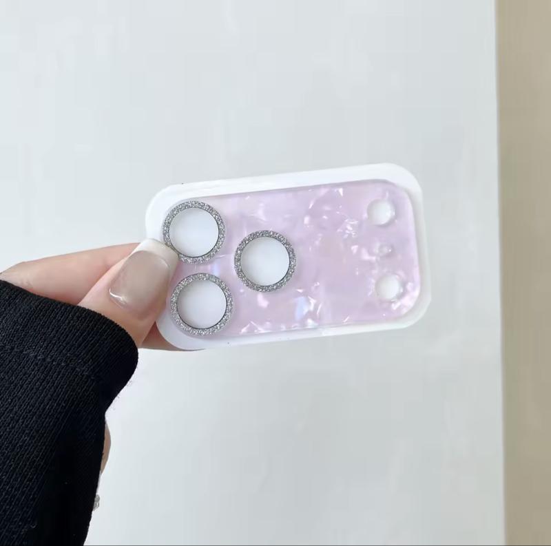 Iridescent Shining Rhinestone Camera Lens Protector for iPhone 17 Series Lens Film