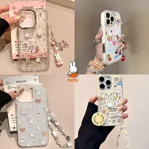 Miffy Kawaii Cartoon Mobile Phone Case Cute Rabbit Anime Pendant Phone Case Suitable for Iphone13Promax141516Promax