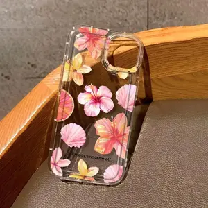 Floral Pattern Phone Case, Decorative Protective Phone Protector Cover, Phone Accessories Compatible with iPhone 11 12 13 14 15 Pro Max, Flower