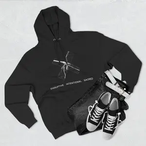 Disruptive Intentional Sacred Face Hoodie | X design  Three-Panel Fleece