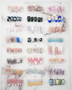 zb2..Colorful Cat Eye French Style Nails