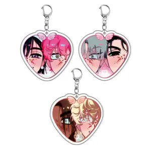 Anime ALIEN STAGE IVAN TILL Mizi Sua Luka Hyuna Cosplay Keychain Unisex Kawaii Acrylic Heart Pendant Keyring Couple Bag Accessories Christmas Gift, Handmade Keychain