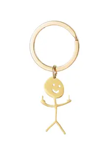 Fashion Humorous Graffiti Character Stainless Steel Keychain, Fun Gift for Couples or Friends, Unique and Interesting Accessory, Keychain Collectibles