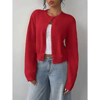 Arss Woens Cropped Cardigan Sweaters Chunky Open Front Button Down...