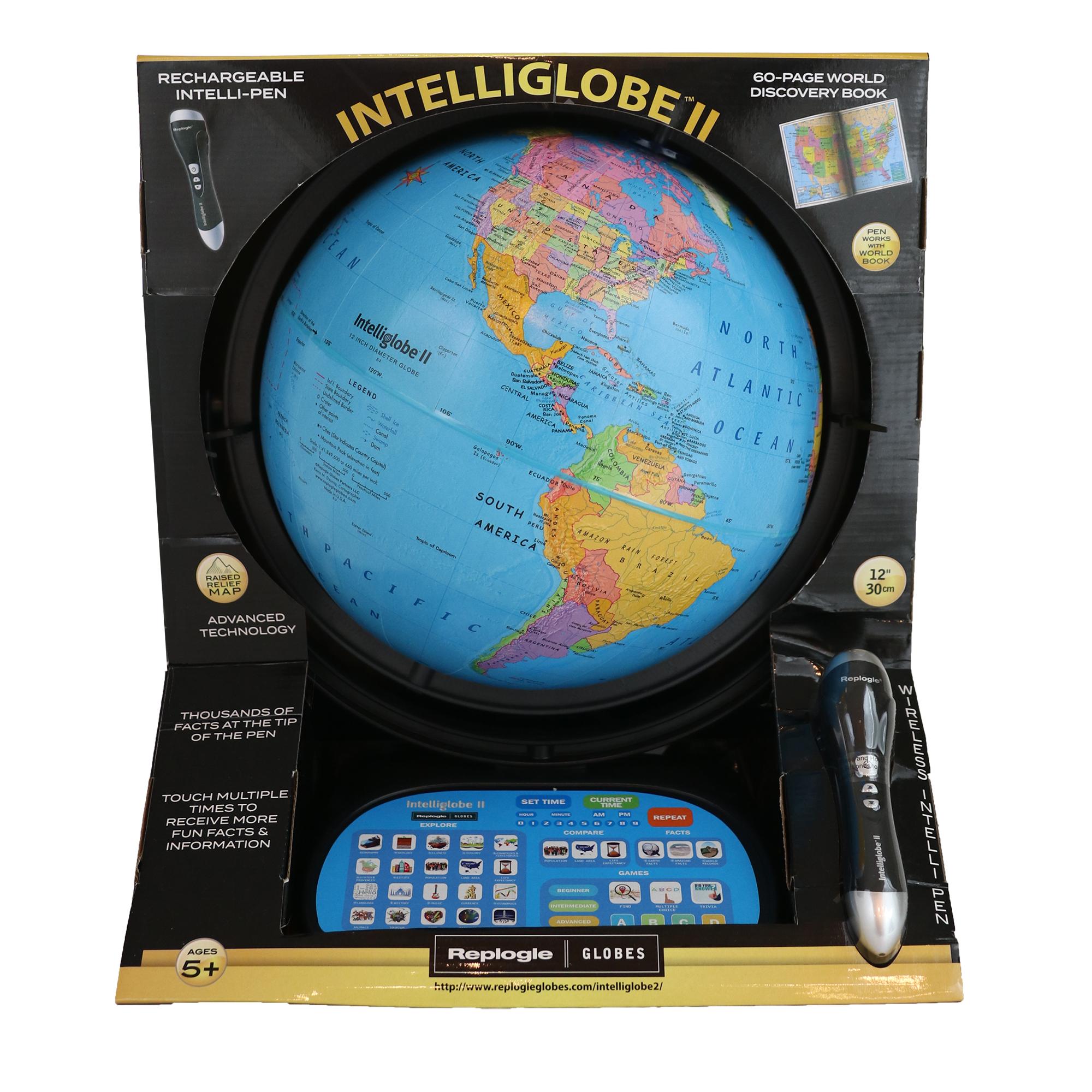 Replogle Made in USA Intelliglobe II 12″ Interactive Talking Globe for Kids | STEM Educational Fun Facts, Games & Learning Toy with Wireless Intelligent pen