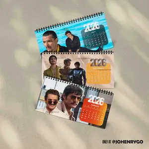 Pedro Pascal 2026 Custom Desktop Calendar | Johenrygo - Daddy Is A State Of Mind, Daddy Joel Miller, dinDjarin | Home Decor, Office Decor - T.LOU Fan Gift, Unique Holiday Gift