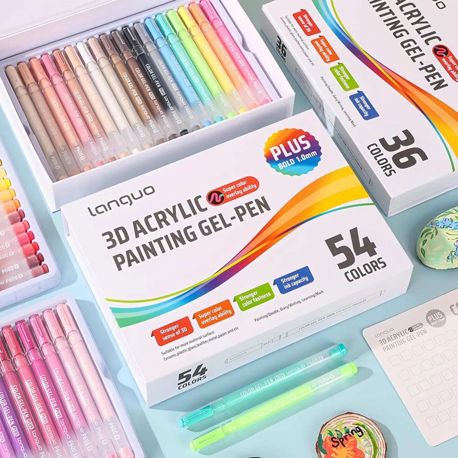 3D Acrylic Gel Pen Set, 1 Box Quick-drying 1.0mm Acrylic Gel Pen, Graffiti Painting Set, Marker Pen for Greeting Cards, Fill in Colors, Outline
