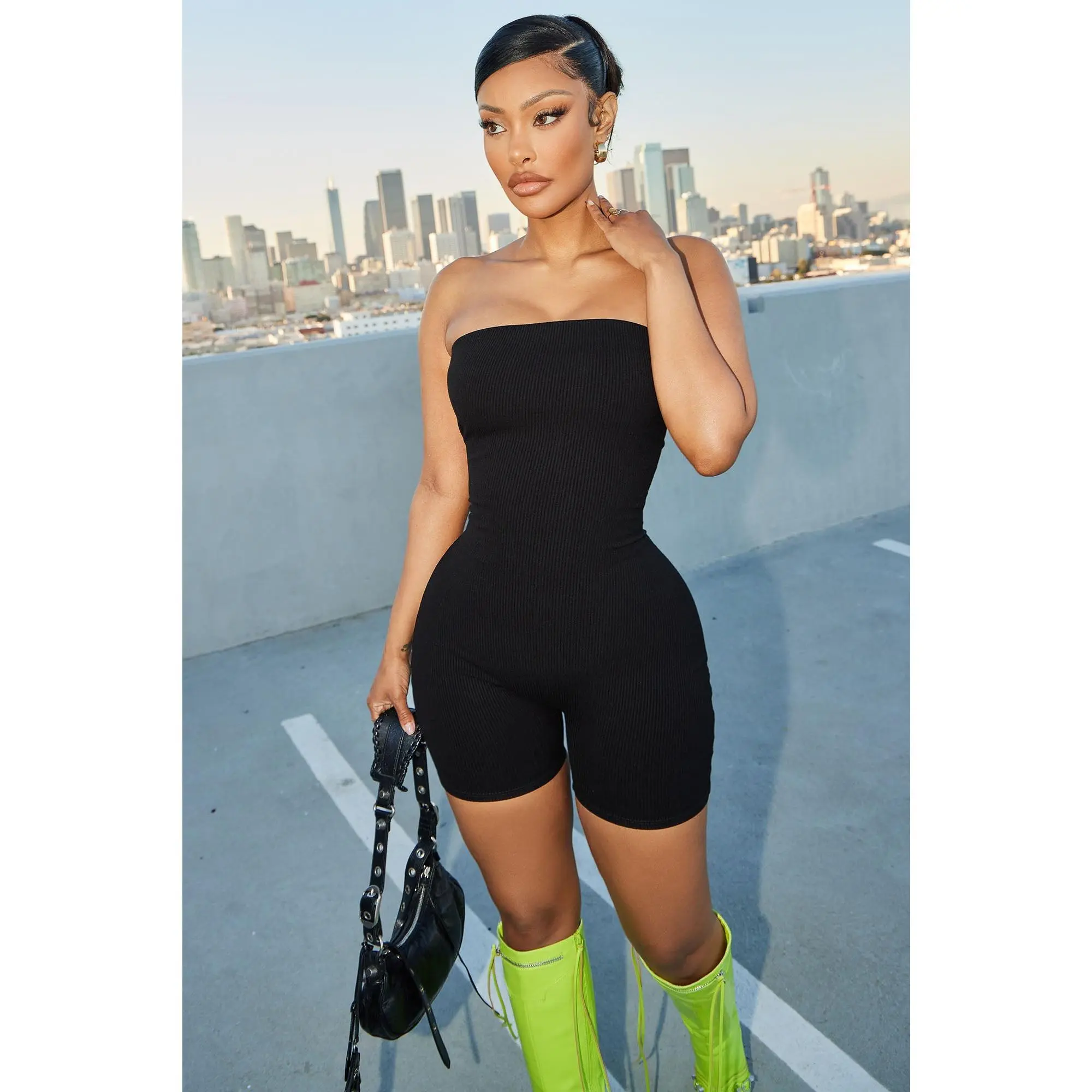 Buenos Aires Snatched Romper - Black