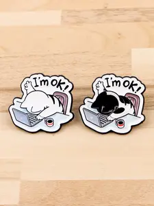 2pcs/set Cute Cat Brooches, Lapel Brooch, Clip, Brooch Pins, Fashion Party Accessories, Birthday Gifts for Family & Friends, All Season Wearable Jewelry, Fashion Accessory
