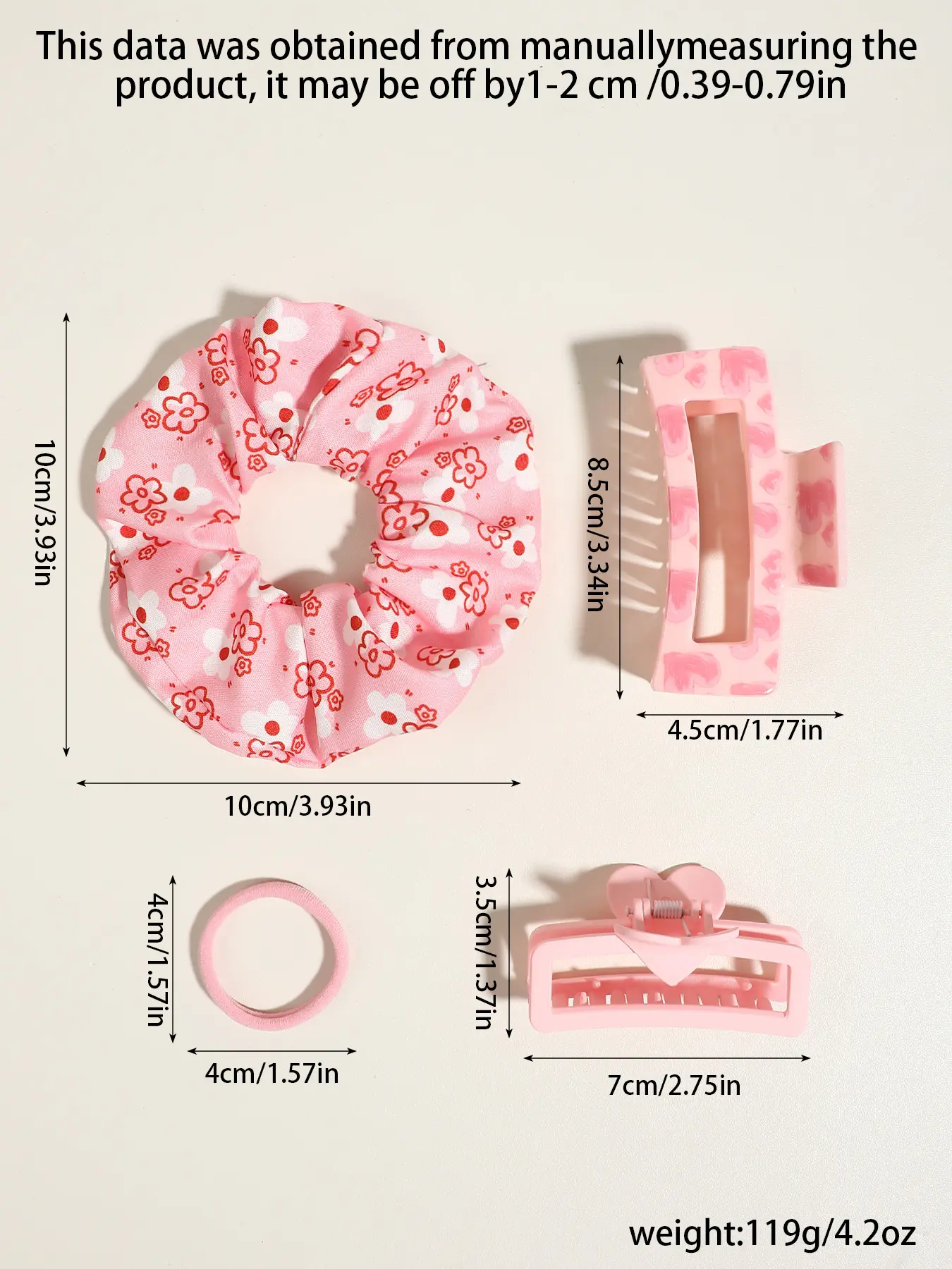 49Pcs Pink Hair Accessories Set for Girls, Cute Floral 