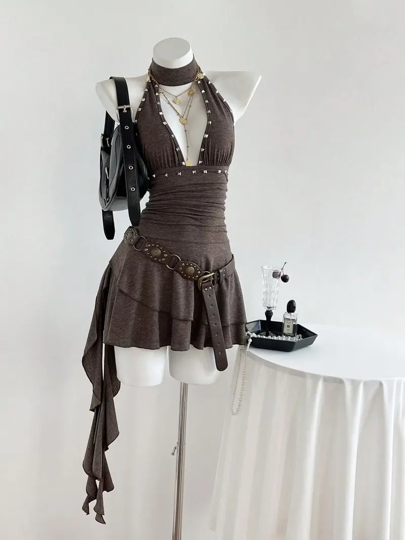 sachin and babi light blue dress Brown Casual Dresses