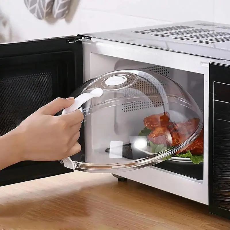 Microwave Splatter Cover with Handle, 1 Count Reusable Microwave Food Cover, Kitchen Appliance Parts for Home Use, Kitchen Essentials