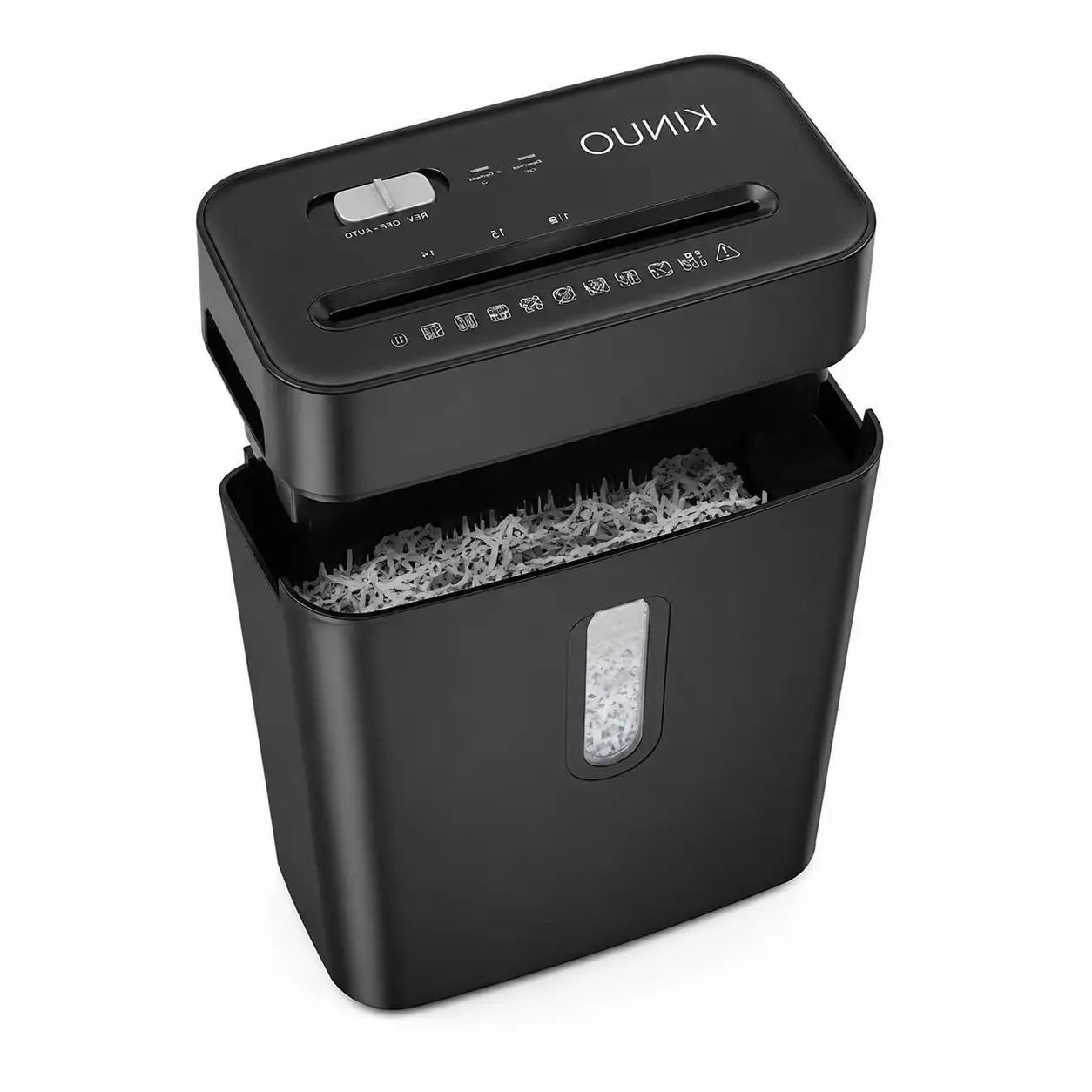 KINUO P-4 High Security Paper Shredder for Home Office,6-Sheet Cross-Cut Shredder for Credit Cards, Staples &Paper Clips, Heavy Duty Shredder with Safety Lock &Overheat Protection