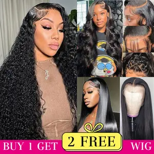 [Combo sale 30"&30"&30"]" 13x4 Deep Wave buy 1 get 3 wig Lace Front Wigs Human Hair 180% Density Human Hair Wigs for Black Women