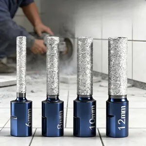 4pcs M10 Vacuum Brazing Milling Cutters, 6/8/10/12mm Hole Saw, Electric Grinding Wheel, Ceramic Brazing, Quartz Stone Tile Drill Bits
