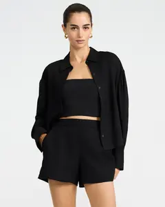 Express Summer-Blend Linen High Waisted Short