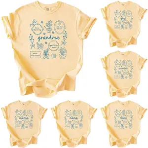 Comfort Colors Custom Floral Grandma Shirt, Floral Mama T-Shirt, Personalized Mothers Day Gift, Mama Nana Auntie Mimi Gigi Grammy Shirt