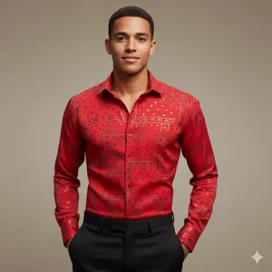 Camisa Montero Manga Larga Roja MT0828