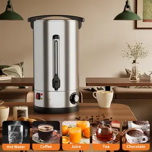 High Capacity Commercial Coffee Urn – Double Wall Stainless Steel Beverage Heater – Includes Filter Basket – Appropriate for Buffet, Catering, Parties, Weddings, and Events – 60 Cup