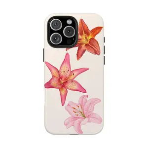 Lily Summer Flowers, Tough, Summer Trendy Design Premium Film 2 in 1 Phone Case - Durable, Shock Absorbing and Stylish Protection - Compatible with iPhone 16, 15, 14, 13, 12, 11, Plus, Pro, Pro Max, Perfect birthday gift Compatible with Samsung Galaxy S25