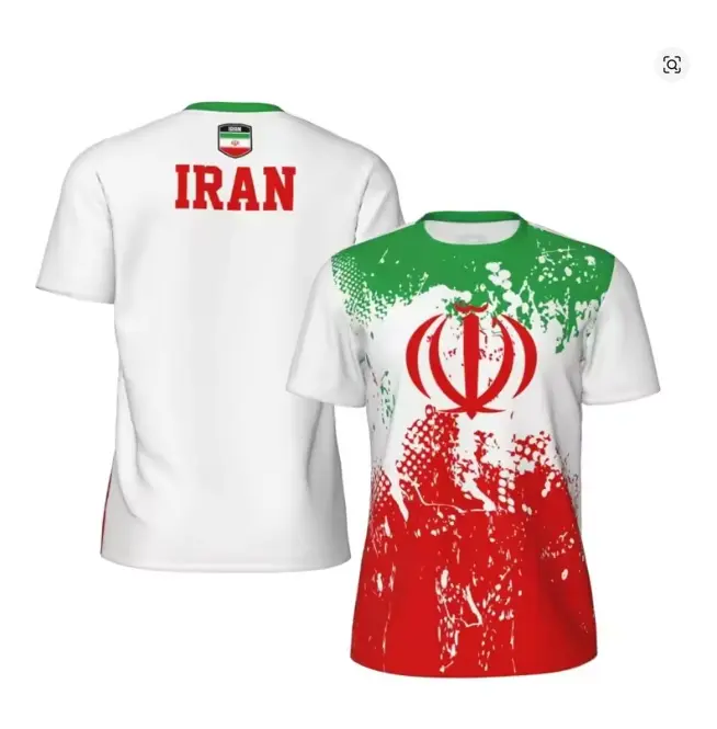 Fashion Iran Flag Football T Shirt Casual Summer Short Sleeve Mens 3D Printed Sports T-shirt Loose Street Quick Dry Tees Tops