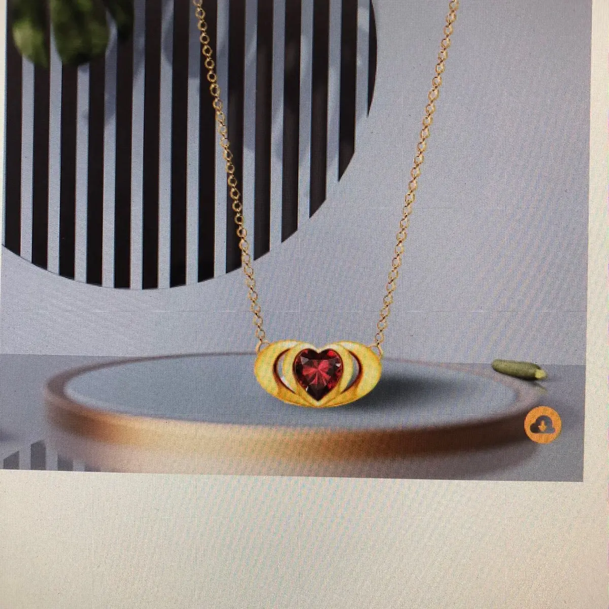 Emma Manor 18k gold plated mini double love heart pendant necklace for women