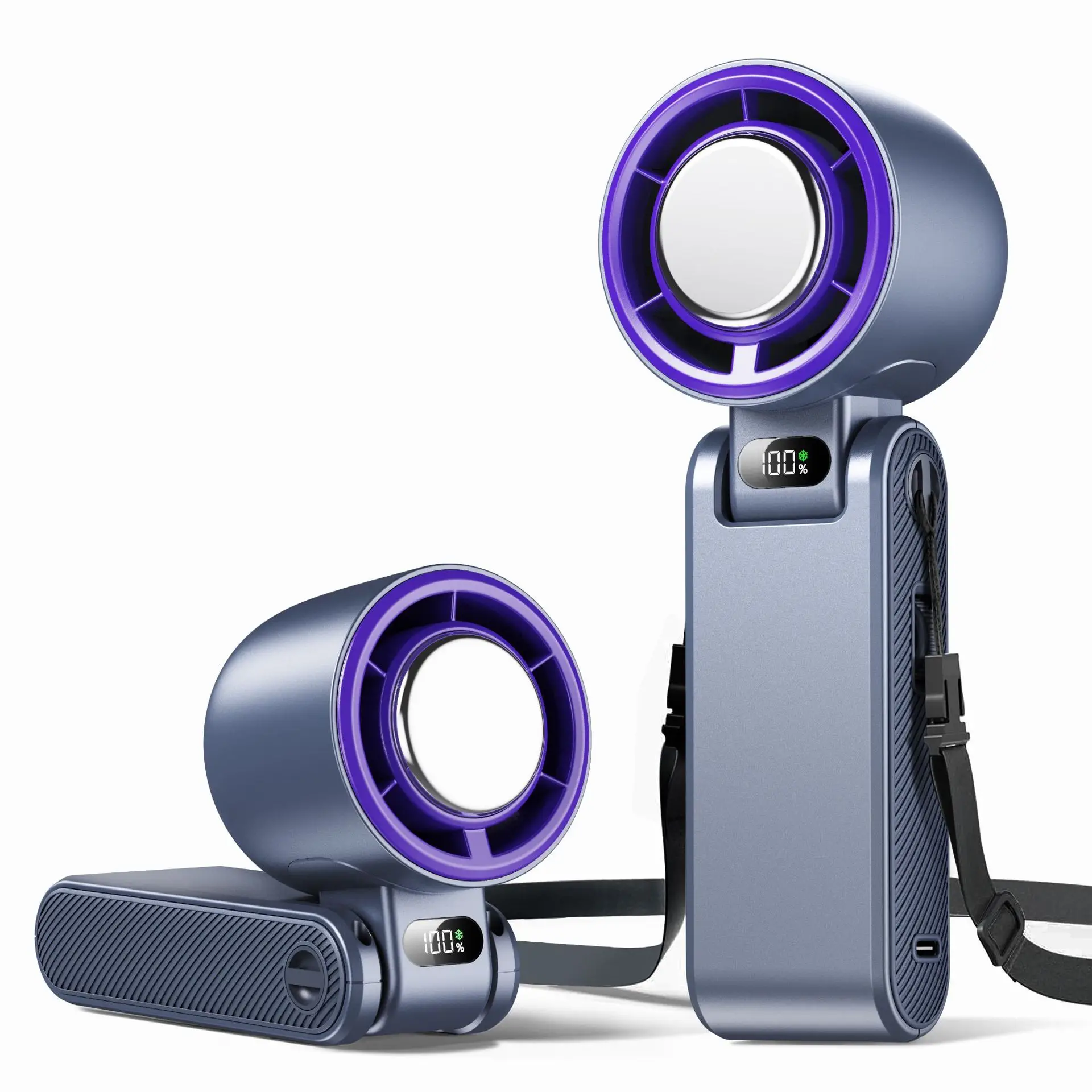 Handheld Portable Fan with Ice Cooler,Speed 3000mAh Rechargeable Personal Fan,[24H Cooling Time] Super Mini Yet Powerful [17000 RPM] Small Pocket Fans