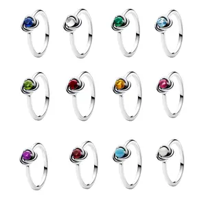 925 Sterling Silver Birthstone Eternity Circle Ring