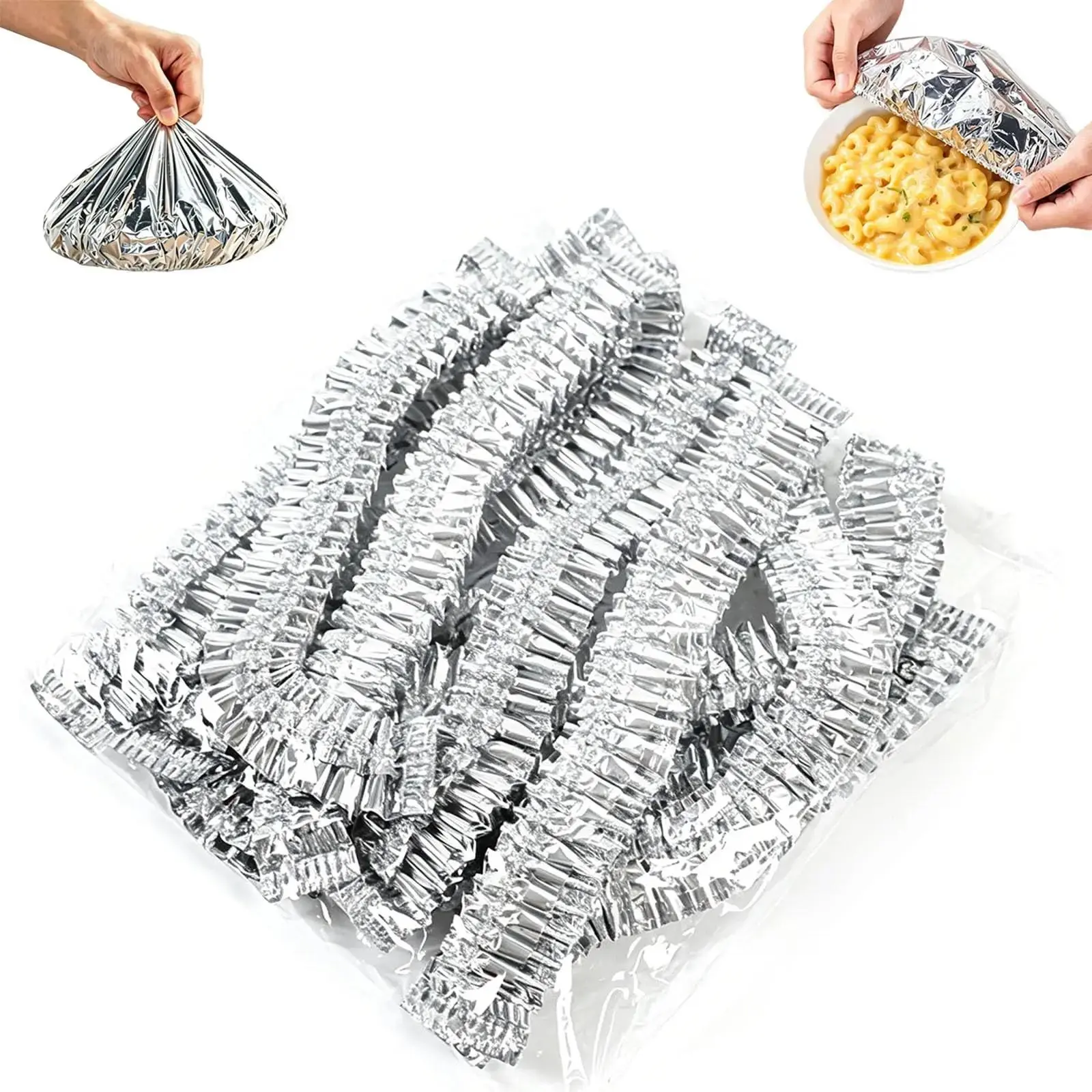 100pcs Reusable Aluminum Foil Insulation Covers, Home Care Dust Covers for Food Protection