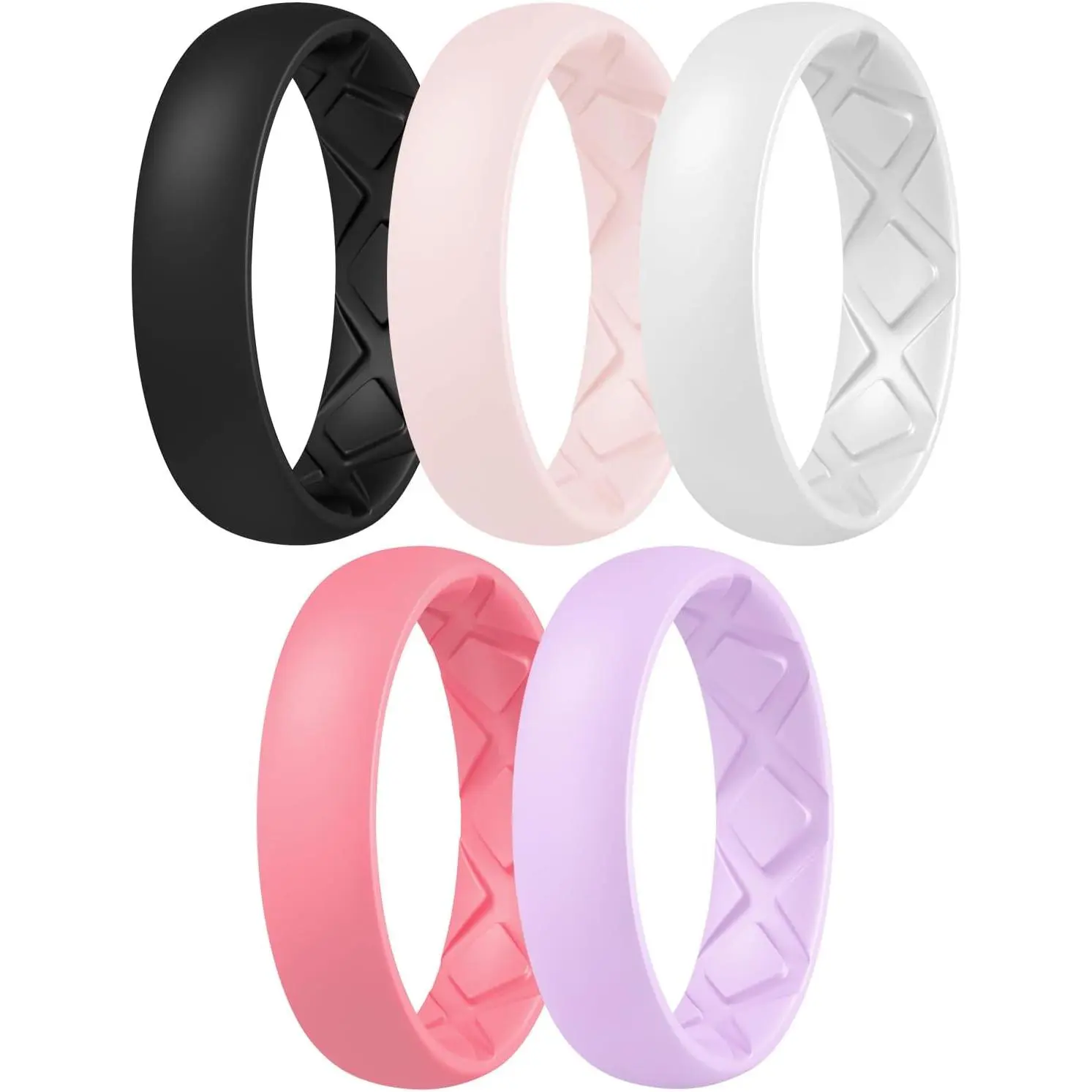 B35-Soft Pink, Faint Red, Lilac Purple, Black, Whi