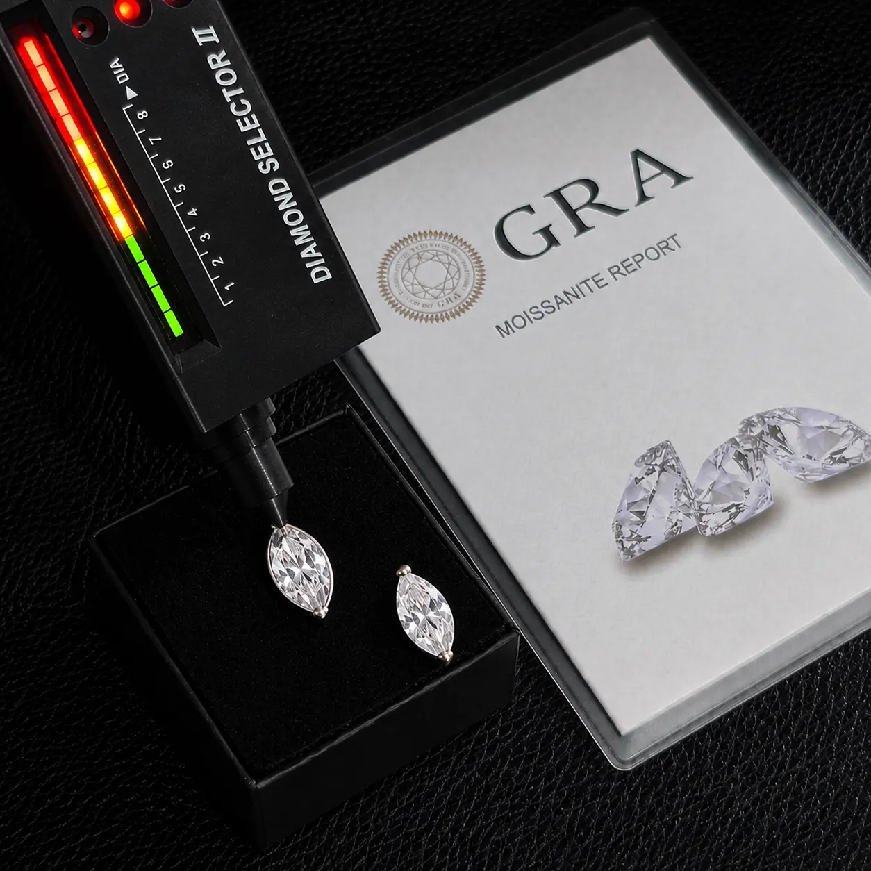 S925 Marquise-Cut Lab-Grown Moissanite Stud Earrings (Post Back/Butterfly Back) – Unisex Jewelry for Birthdays, Mother's Day, Christmas, and Weddings